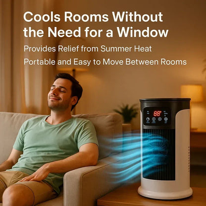 Personal Evaporative Air Cooler with Humidifier 18W Freestanding Fan Tower for Bedroom Dorm Office Desktop Tabletop Rooms
