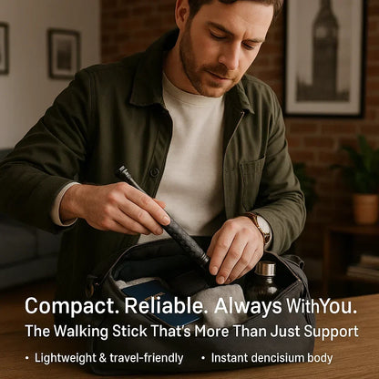 Spring-Loaded Defense Hiking Stick with Anti-Slip Grip for Trail & Urban Support