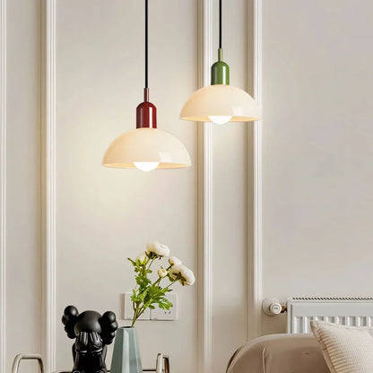 Glass Bowl Ceiling Fixture 10-12 Inch LED Overhead Luminaire White Orange Green Room Lighting Kitchen Island Hallway Contemporary Hardwired