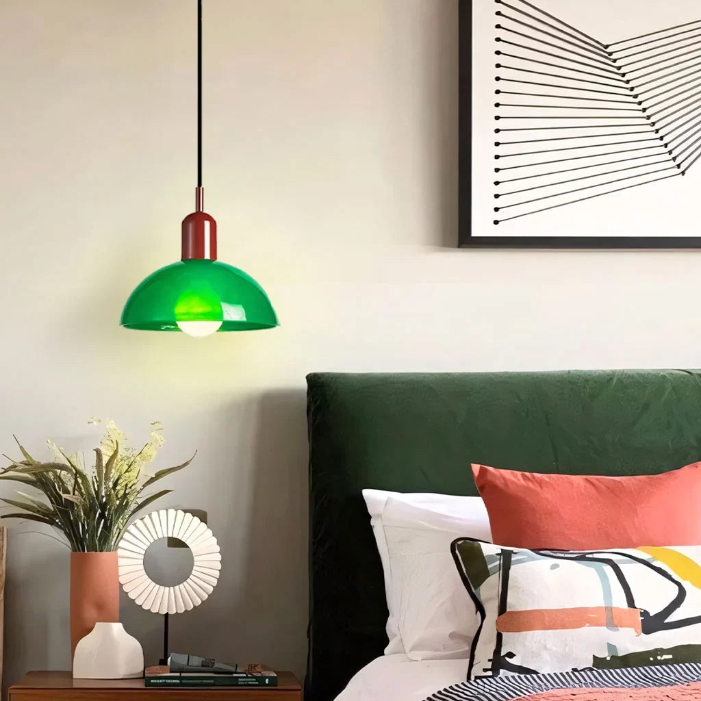 Glass Bowl Ceiling Fixture 10-12 Inch LED Overhead Luminaire White Orange Green Room Lighting Kitchen Island Hallway Contemporary Hardwired