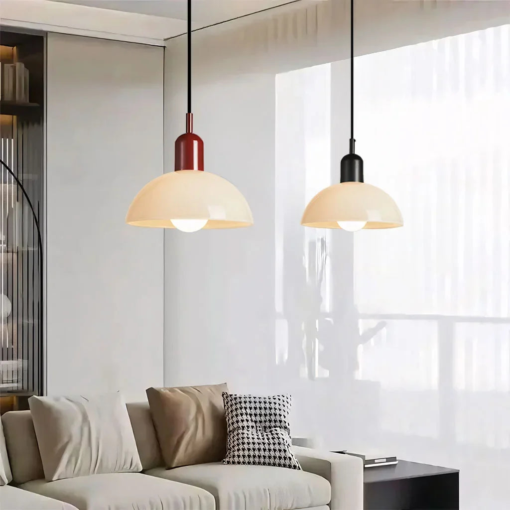 Glass Bowl Ceiling Fixture 10-12 Inch LED Overhead Luminaire White Orange Green Room Lighting Kitchen Island Hallway Contemporary Hardwired