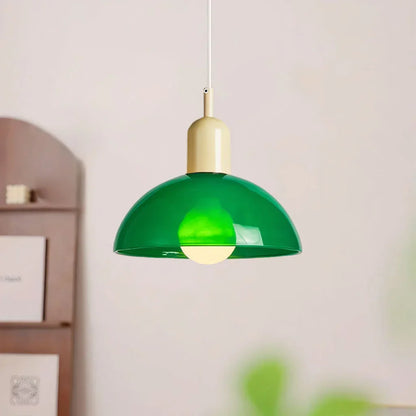 Glass Bowl Ceiling Fixture 10-12 Inch LED Overhead Luminaire White Orange Green Room Lighting Kitchen Island Hallway Contemporary Hardwired