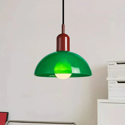 Glass Bowl Ceiling Fixture 10-12 Inch LED Overhead Luminaire White Orange Green Room Lighting Kitchen Island Hallway Contemporary Hardwired