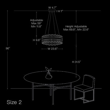 Tiered Crystal Chandelier with Gold Frame – Dining Room & Kitchen Island Ceiling Light – 19.7 to 39.4 inch diameter – Multi-Layer K9 Prism D