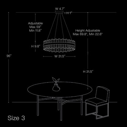 Tiered Crystal Chandelier with Gold Frame – Dining Room & Kitchen Island Ceiling Light – 19.7 to 39.4 inch diameter – Multi-Layer K9 Prism D