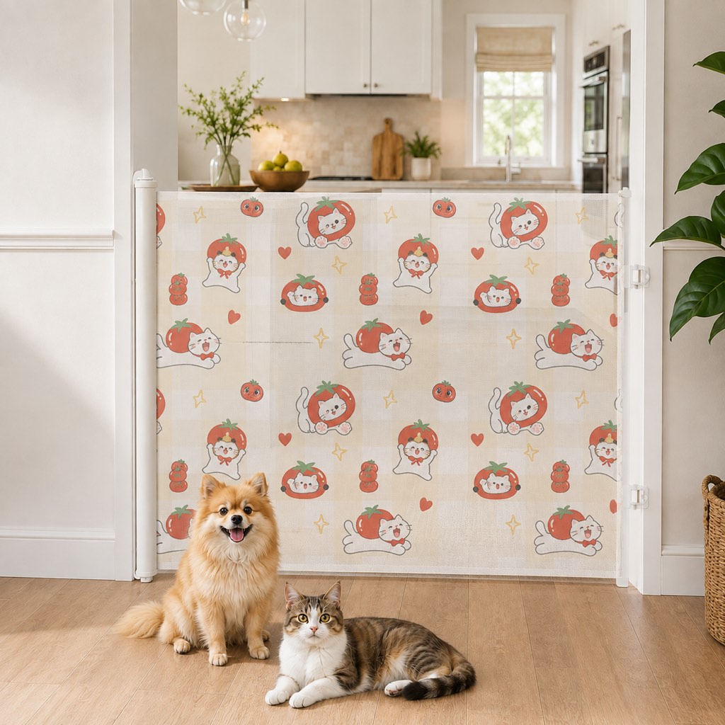 Ortekor No-Drill Retractable Pet Gate for Doorways, Kitchens & Stairs - Keep Cats and Dogs Safely Out of Off-Limit Areas