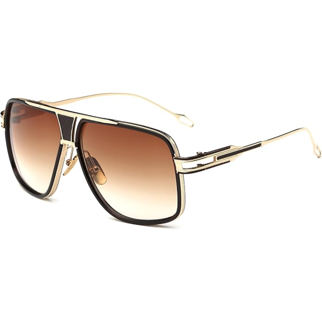Men's Aviator Sunglasses UV400 Shielding Metal Frames Outdoor Eyewear for Driving Beach Vacation Daily Wear Gold Gray Blue Purple Gradient