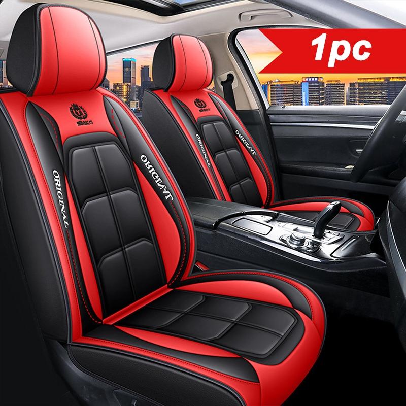 Fundas para asientos delanteros de coche, funda de piel sintética con núcleo de espuma acolchada, funda universal para asiento de automóvil
