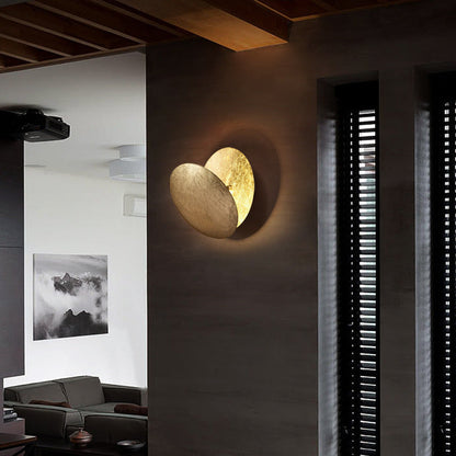 Round Metal Wall Sconce Light Fixture for Living Room Bedroom Dining Area Scandinavian Minimalist Indoor Accent Lighting