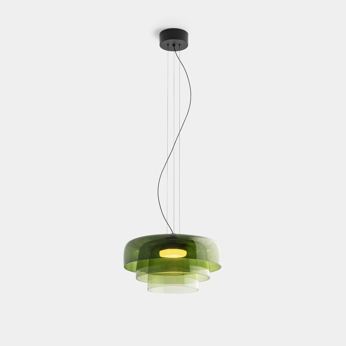 Layered Glass Hanging Light 16.5 in Orange for Kitchen Island & Dining Table – Adjustable Cord Suspension Fixture LED Included Modern Scandi