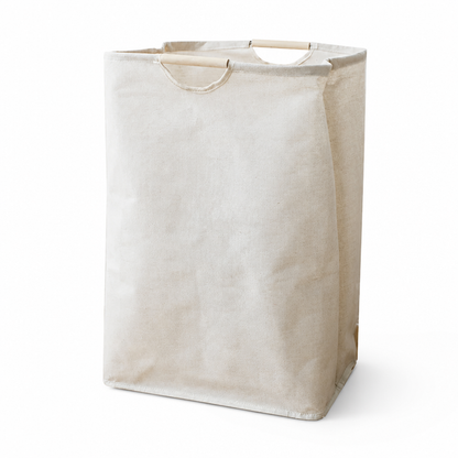 Space-Saving Cotton-Linen Foldable Laundry Basket