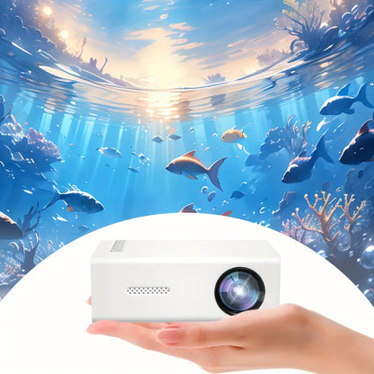Compact HD Projector 720p with Fast Focus for Home Theater, Gaming & Presentations | Works with HDMI, USB, WiFi, Streaming Devices