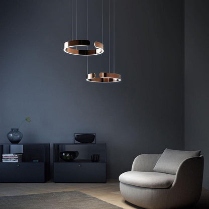Lámpara de techo LED circular con anillo de aluminio de 20 pulgadas, altura ajustable para isla de cocina, comedor, vestíbulo, luz tipo halo colgante moderna, eficiencia energética