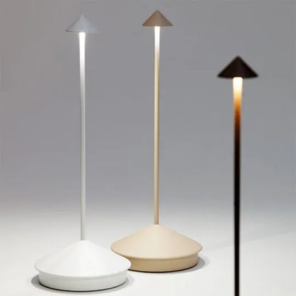 Rechargeable LED Desk Lamp with Dimmer - Cordless Aluminum Light for Patio, Dining & Bedside - 11.4 in Tall, 2700K Warm Glow, USB Powered fo