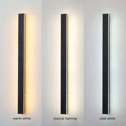 Linear LED Outdoor Sconce 79 Inch Waterproof Metal Wall Light for Patio Garden Facade Pathway Modern Exterior Minimalist Architecture Fixtur