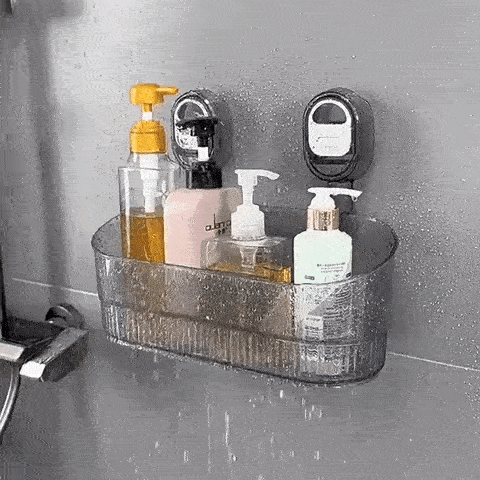 Elegant Wall Shelf | Suction Cup Storage Solution with Sturdy Support | Ideal for Kitchen and Bathroom Organization