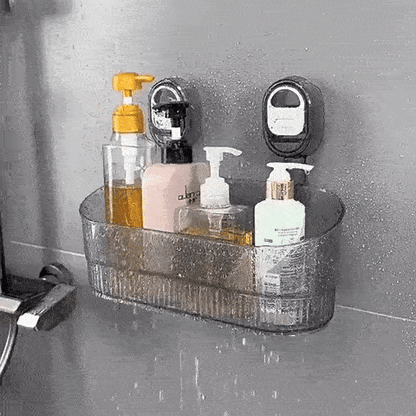 Elegant Wall Shelf | Suction Cup Storage Solution with Sturdy Support | Ideal for Kitchen and Bathroom Organization