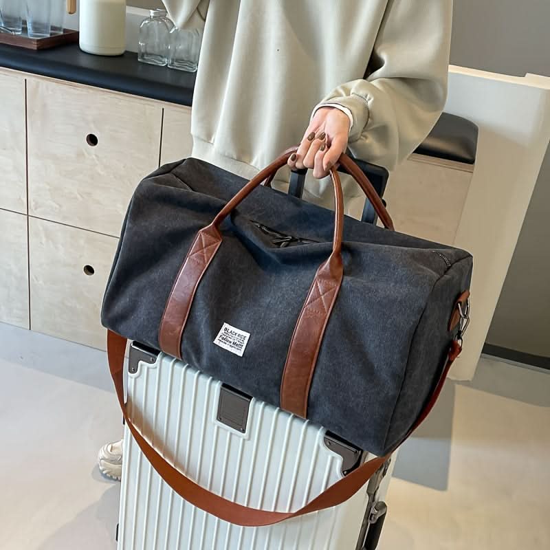 Canvas Overnight Duffel Bag with Multi-Compartment Storage for Travel & Gym