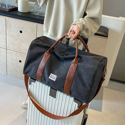 Canvas Overnight Duffel Bag with Multi-Compartment Storage for Travel & Gym