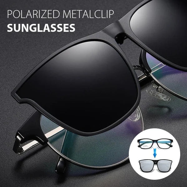 Polarized Clip-On Sunglasses for Prescription Glasses – Flip-Up Magnetic Lens Attachment UV400 Protection for Driving Outdoor Activities Eye