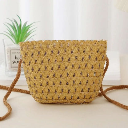 MINIBLOOM – Woven Straw Crossbody Mini Bag