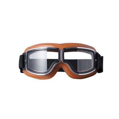 Retro Motorcycle Goggles with Adjustable Strap, UV Protection & Impact-Resistant Polycarbonate Lens for Riding, Cycling & Outdoor Use