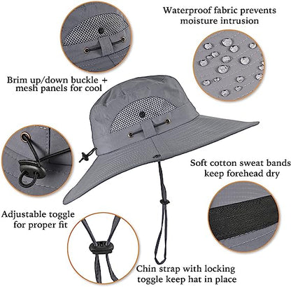 Sun Hat with Fan, Solar Powered Fan Hat, Wide Brim Hat with Cooling Fan for Outdoor Protection