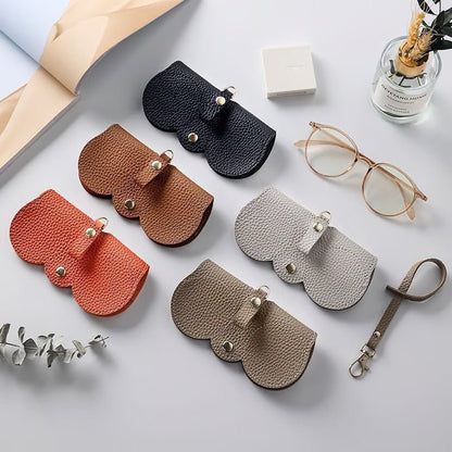 Slim Faux Leather Eyewear Sleeve Protector Case for Travel Purse Bag Storage Gray Black Brown Orange Coffee