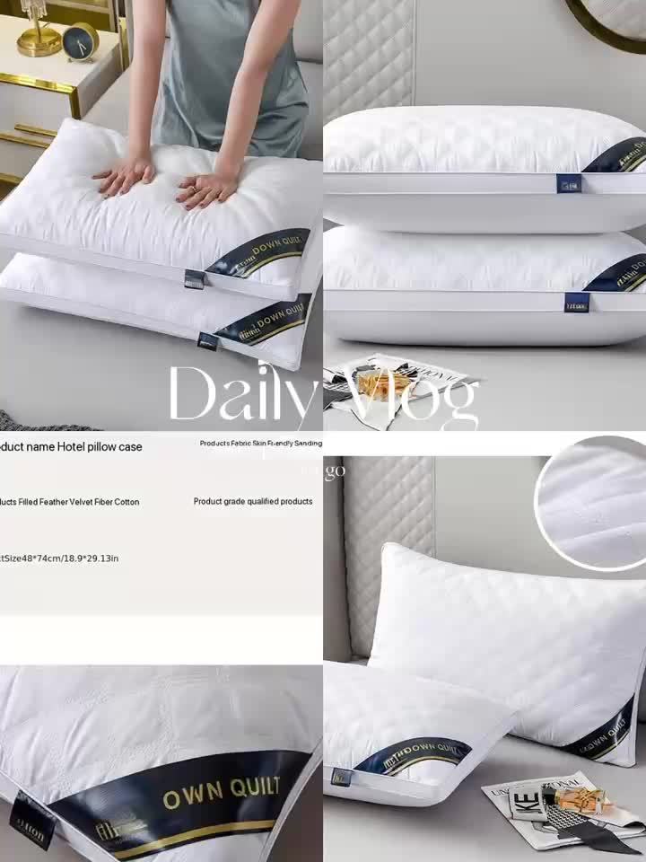 Quilted Hypoallergenic Pillow Set – 2-Pack Breathable 3D Fill Pillows for Neck Support & All-Season Comfort