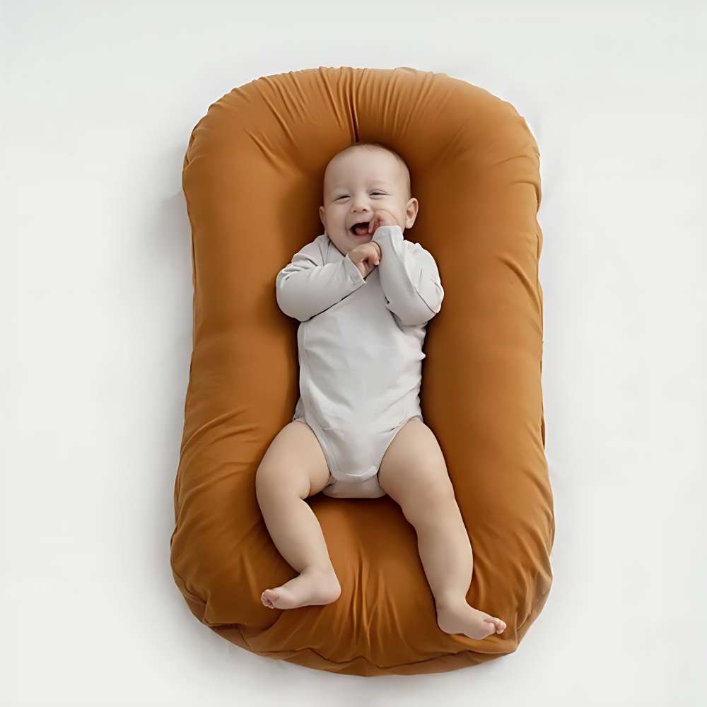 Infant Support Cushion with Breathable Cotton Blend for Newborns, Ergonomic Baby Lounger for Sleep and Play, Portable Nursery Pillow