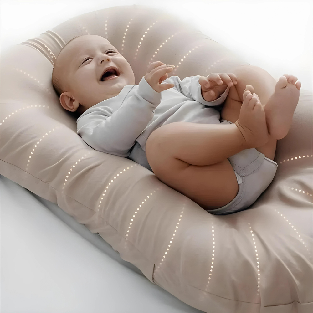 Infant Head Support Cushion with Breathable Cotton Blend – Portable Positioner for Newborns & Babies