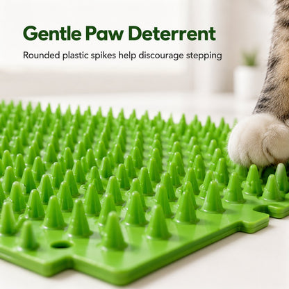 Ortekor 2-Pack Green Cut-to-Fit Cat Deterrent Mat for Sofas, Plants & Balconies - Helps Protect Furniture from Scratching, Digging & Curious Paws