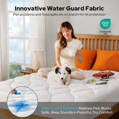 ComfortGuard | Protector de colchón impermeable con bolsillo profundo | Transpirable y silencioso para la máxima comodidad al dormir