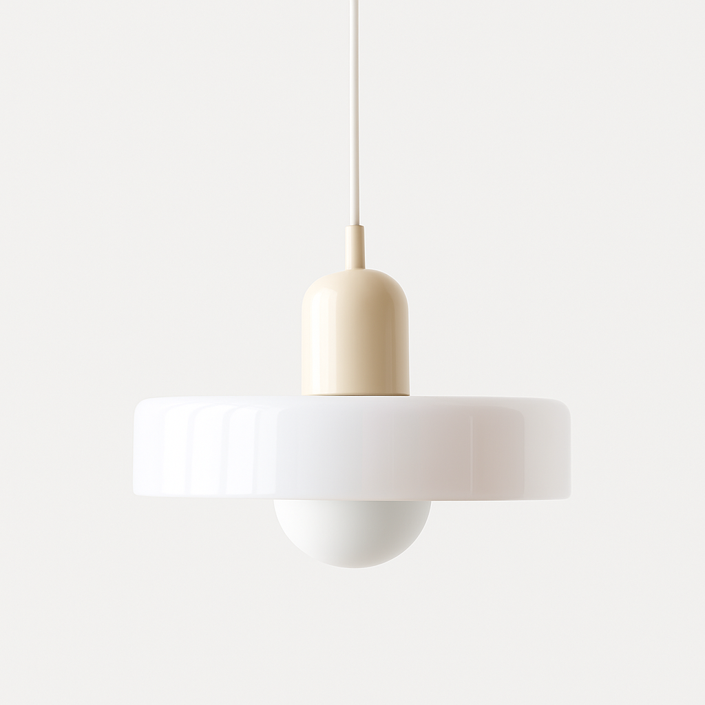 Jewel-Toned Glass Pendant Light with Adjustable Cord – Mid-Century Modern Hanging Fixture for Kitchen Island, Dining Table & Reading Nook