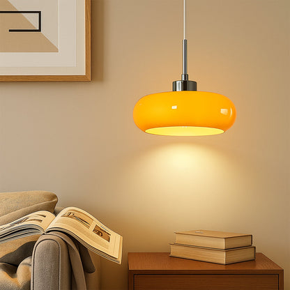 Modern Dome Glass Pendant Light with Adjustable Cord for Dining Room Kitchen Island Breakfast Bar – Geometric Minimalist Ceiling Fixture