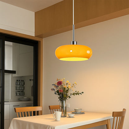 Modern Dome Glass Pendant Light with Adjustable Cord for Dining Room Kitchen Island Breakfast Bar – Geometric Minimalist Ceiling Fixture