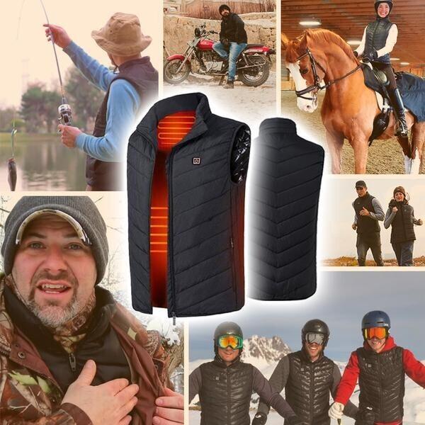 Electric Heated Vest with USB Warming Zones for Men & Women Winter Body Heat Therapy Jacket Soft Shell Thermal Waistcoat with Temperature