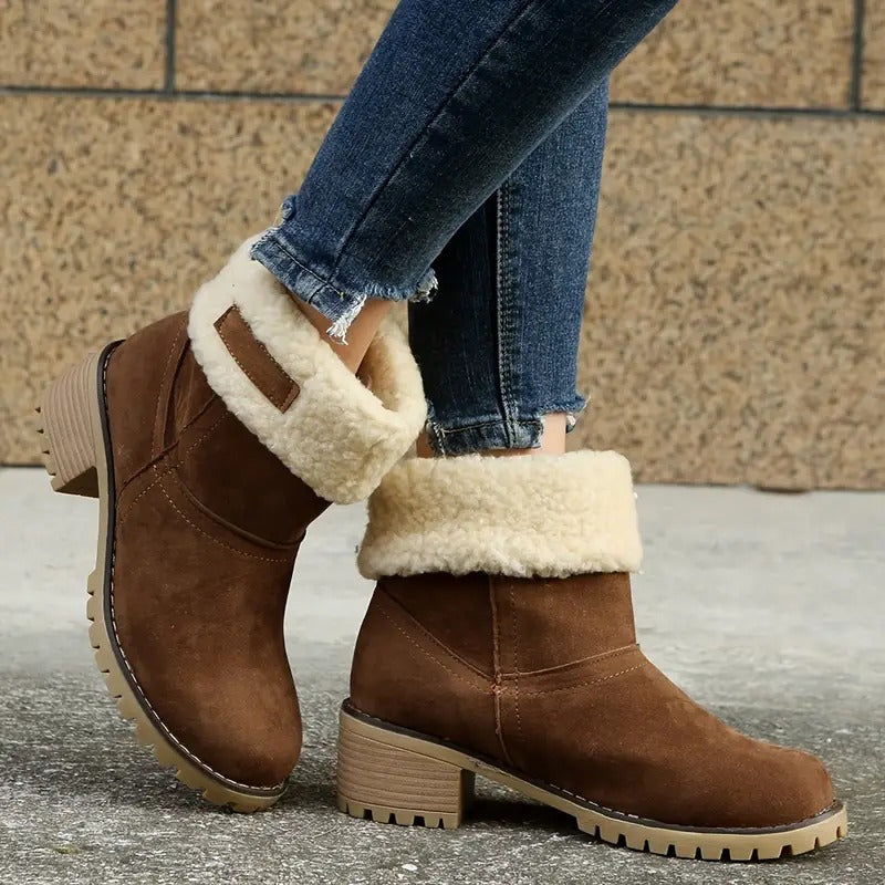 Women's Block Heel Ankle Boots with Arch Support – Lightweight Cushioned Footwear for All-Day Comfort