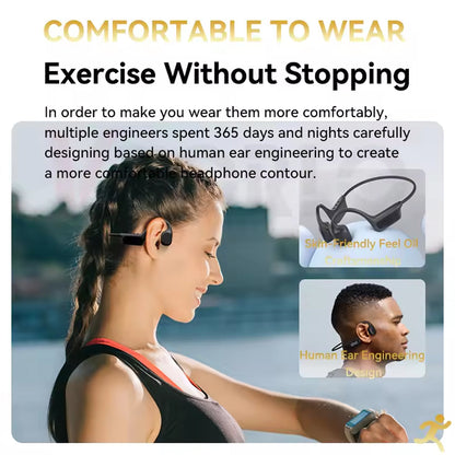 Waterproof Bone Conduction Swimming Headphones 32GB Storage IPX8 Rated for Pool Diving Ocean Sports Bluetooth 5.4 Open-Ear Audio