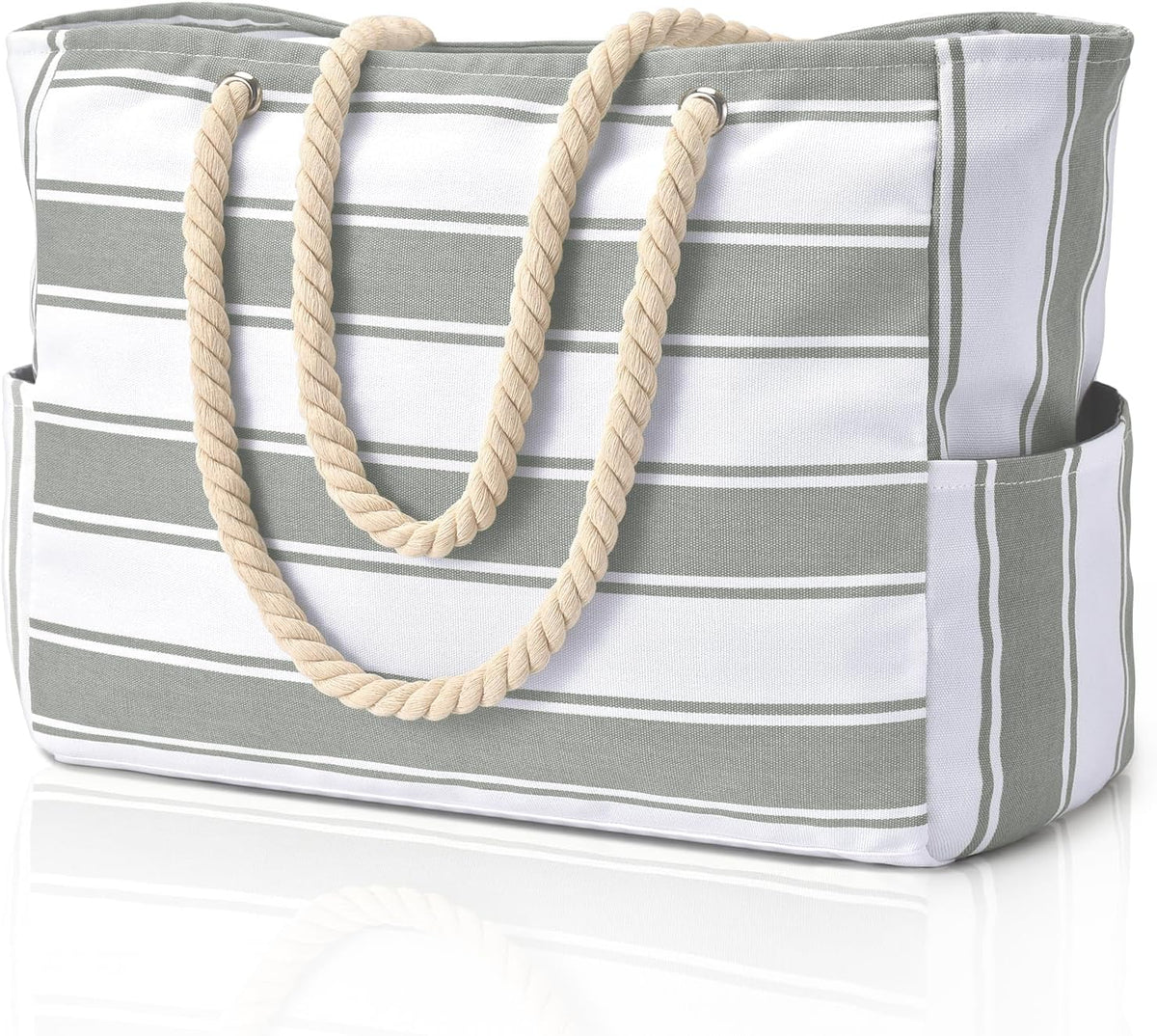 Large Mesh Carryall Bag with Zippered Closure for Pool Days and Coastal Getaways – Holds Towels, Sunscreen & Gear for Travel, Gym, Yoga, Pic