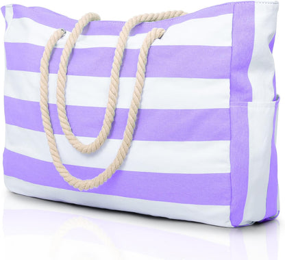 Large Mesh Carryall Bag with Zippered Closure for Pool Days and Coastal Getaways – Holds Towels, Sunscreen & Gear for Travel, Gym, Yoga, Pic