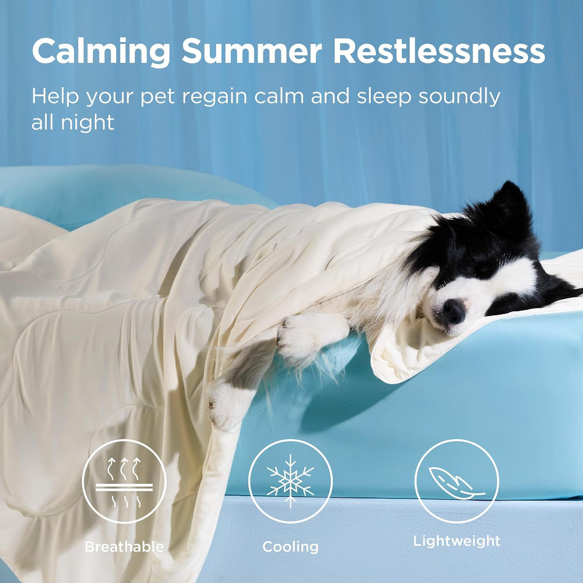 Cozy Paws | Manta refrescante para perros grandes con relleno de núcleo de aire transpirable | Alfombrilla ligera y lavable para perros para mayor comodidad en verano