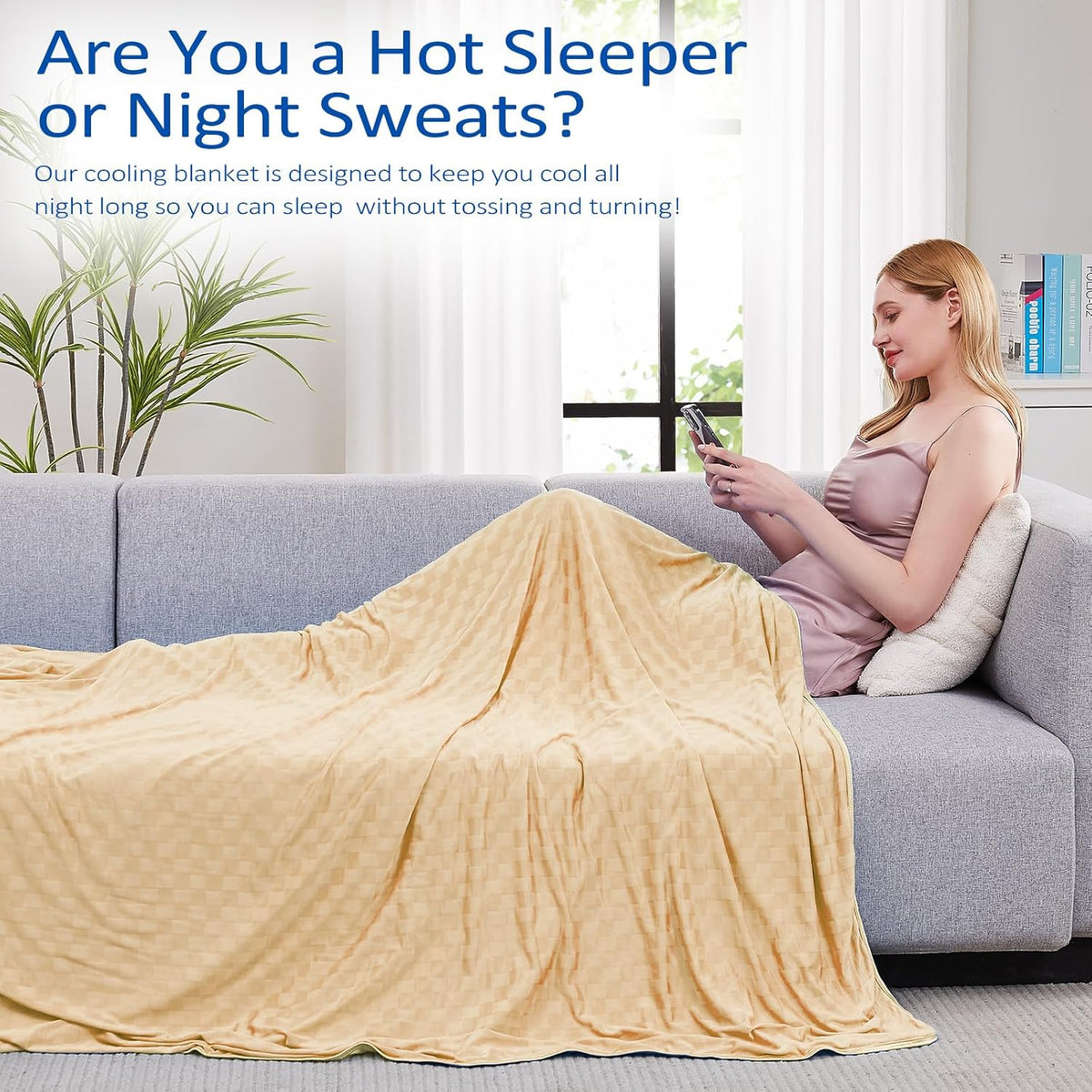 ChillEase | Manta refrescante con tecnología Arc-Chill para quienes pasan calor al dormir | Suave y transpirable para un confort durante todo el año