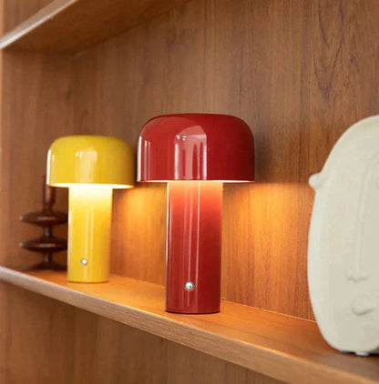 Lámpara de escritorio LED portátil con forma de hongo | Iluminación suave sin cables