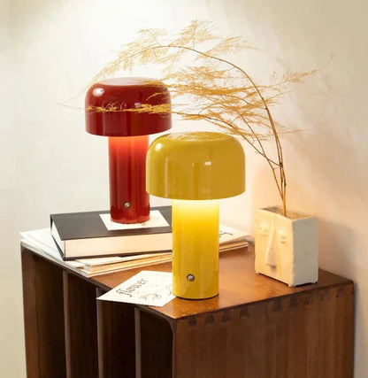 Lámpara de escritorio LED portátil con forma de hongo | Iluminación suave sin cables