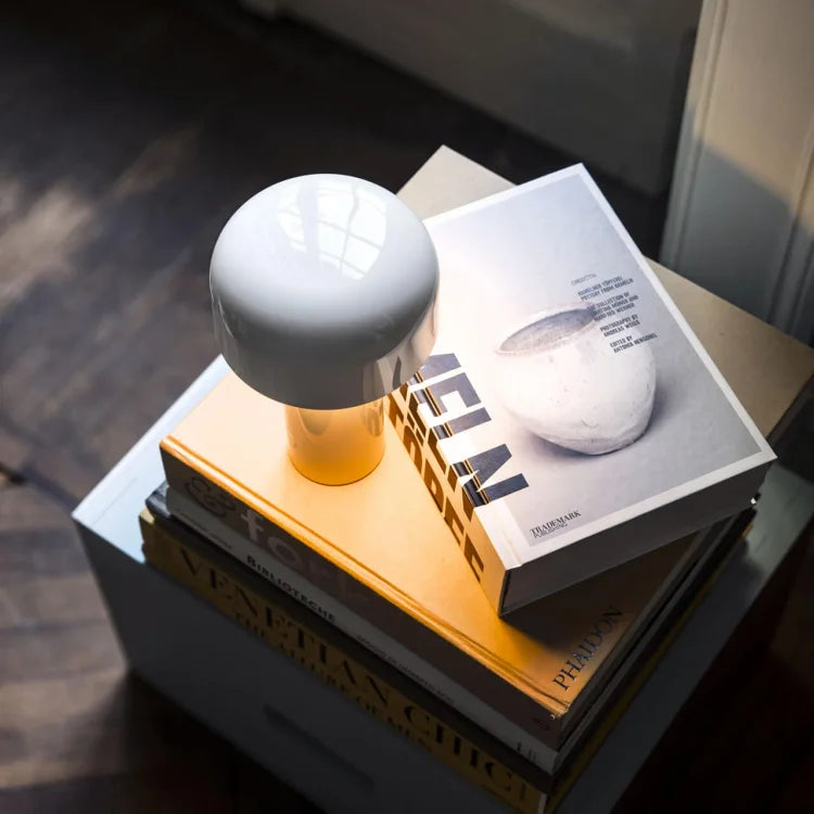 Rechargeable LED Mushroom Desk Lamp 8.3 in Cordless Touch Dimmer Warm White Portable Nightstand Light for Bedroom Living Room Patio Outdoor