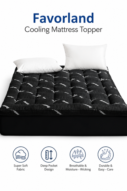 Comfort Cloud | Cooling Bamboo Mattress Topper with Extra Thickness & Breathable Viscose for Enhanced Sleep Quality