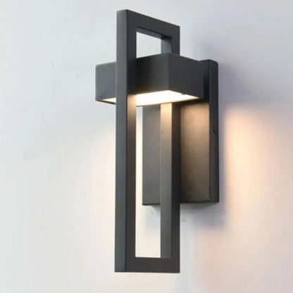 Outdoor Wall Sconce Dual-Beam Light Fixture Black Stainless Steel Weatherproof IP65 Up Down Accent Lighting for Patio Garden Entryway