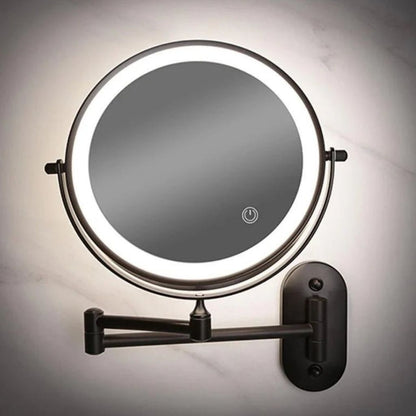Cordless Lighted Vanity Mirror with Adjustable Magnification & 3-Tone LED Illumination for Beauty Routine & Grooming