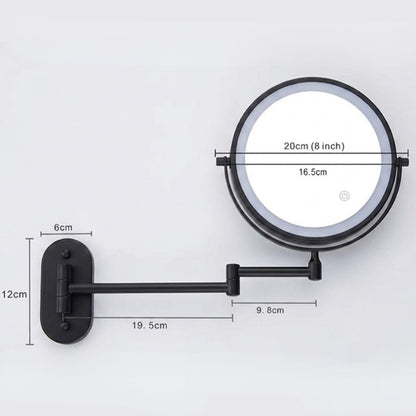 Rechargeable LED Vanity Mirror with 3 Light Tones & 360° Rotation for Flawless Makeup Application